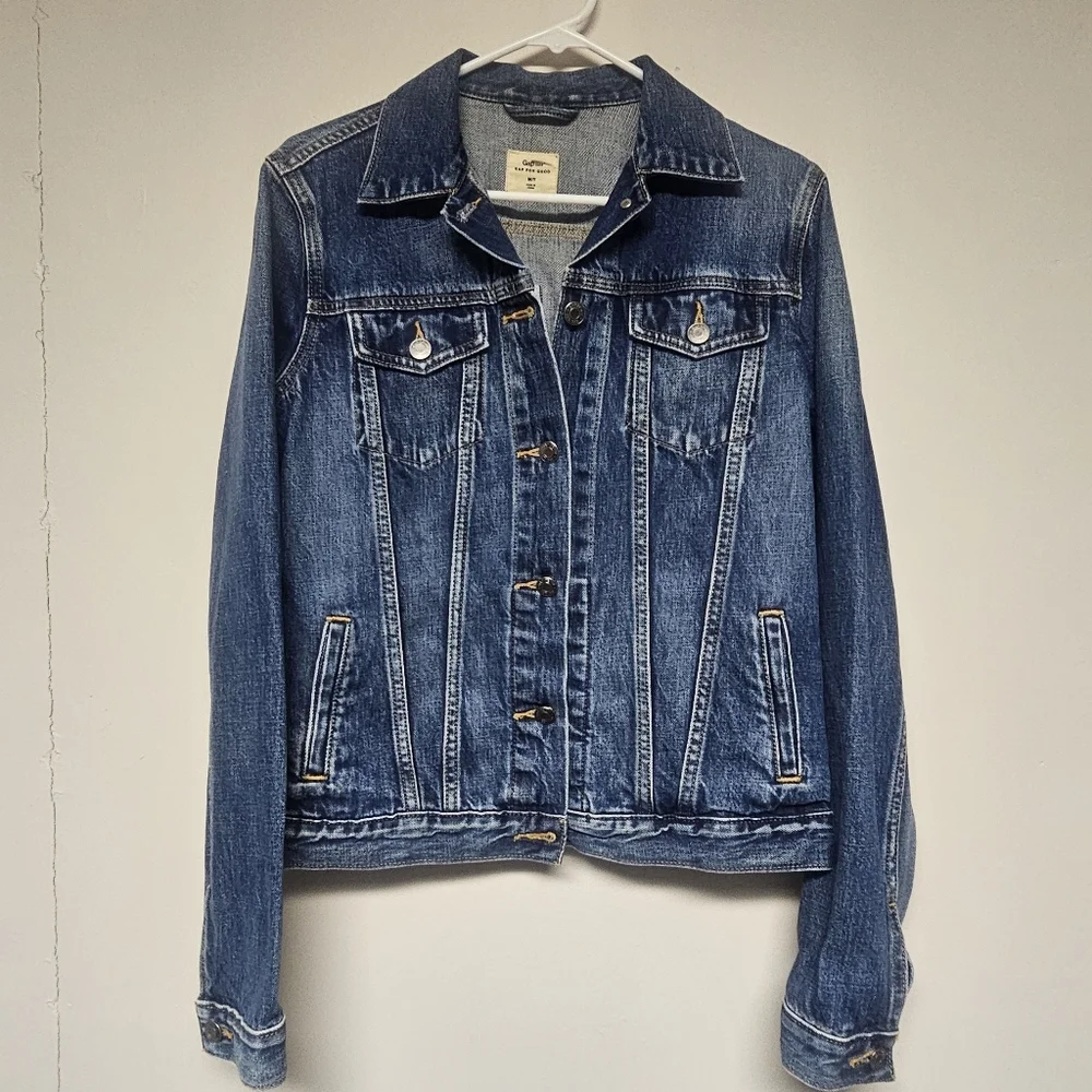 GAP Embroidered‎ Colorful Denim Jean Jacket Preppy Bohemian Y2K